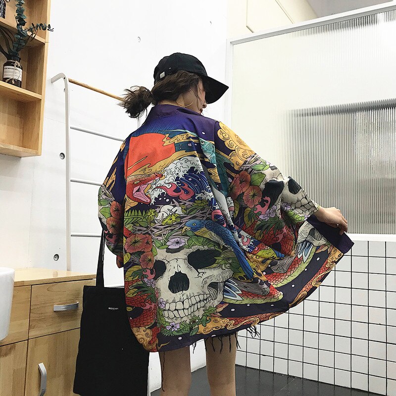 Japanse kimono dames yukata vrouwelijke kimono cardigan strand harajuku japanse streetwear dames kimono haori obi japanse 11297: 9