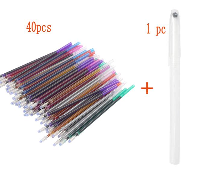 40 stk vandsletbar pen refill vandopløselig stof markør pen til patchwork stof pu læder korssting mærke syværktøj: 1