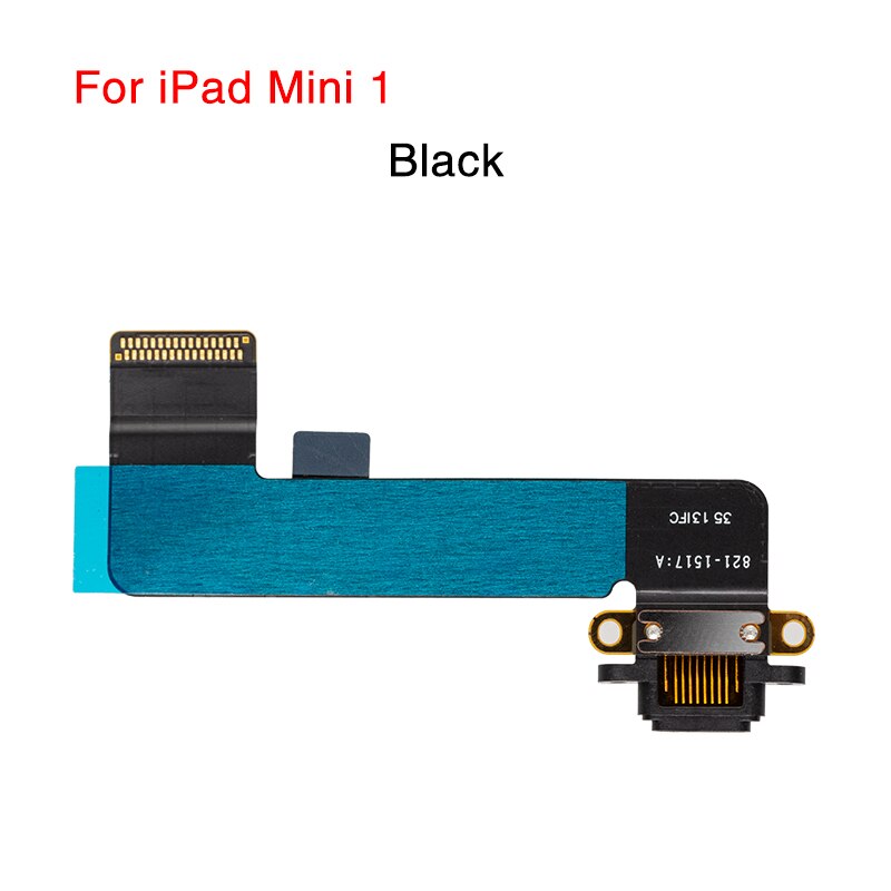 1 pçs doca de carregamento usb para ipad 2 3 4 5 6 ar 1 2 mini 1 2 3 4 pro 9.7 carregador porto de carregamento doca conector usb cabo flexível dados: For iPad Mini1 Black