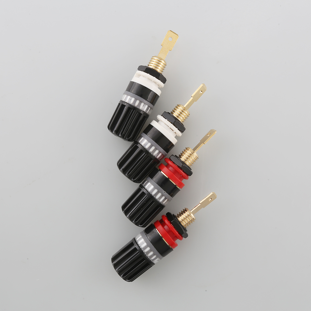 HI-End Brass Speaker Binding Post Audiophile Amplifier Speaker Terminal Connector Banana Jack Sound Audio Connector Adapter