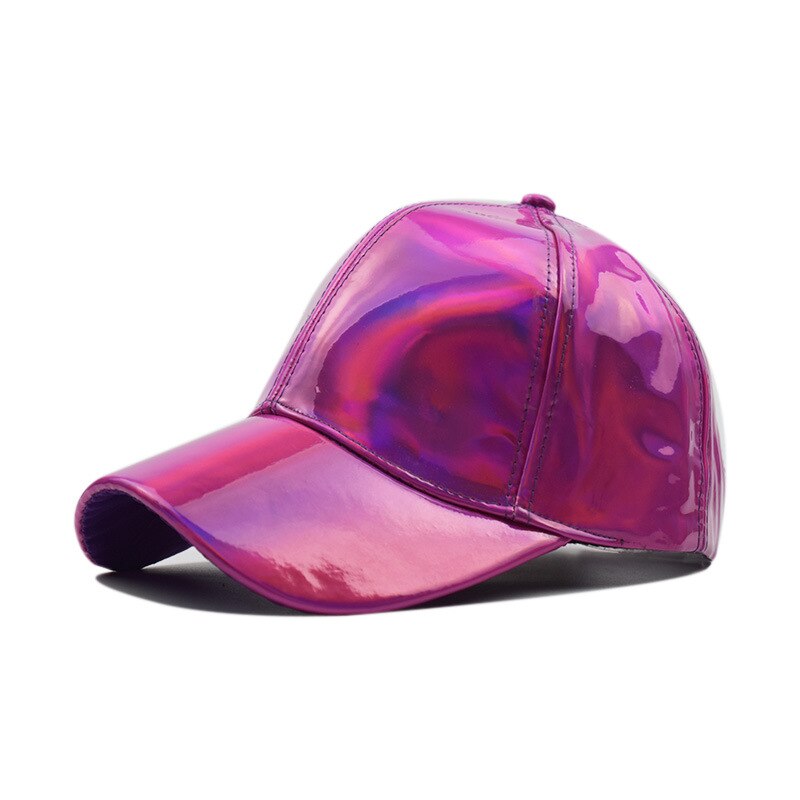 Dishi unisex justerbar blank holografisk basebollkeps regnbåge reflekterande hiphop rave hatt metallisk casual keps: Färg 1