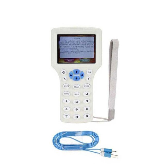 10 frekvens nfc smart rfid läsare skrivare 125 khz kopiator duplicering 13.56 mhz usb-kopia intercom nyckel programmerare krypterat nyckelkort: Fristående