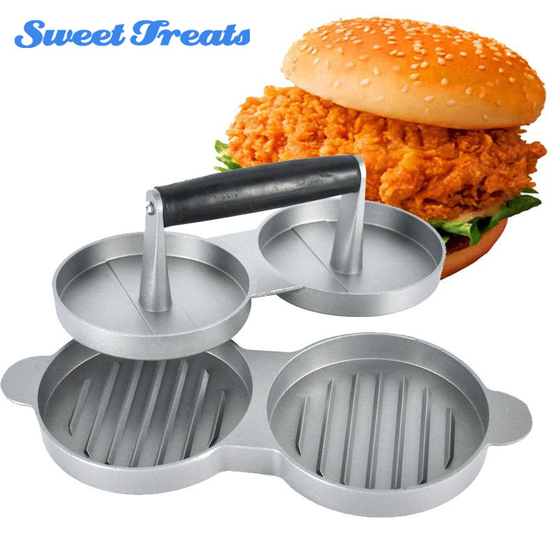 Sweettreat aluminium hamburgerpress hamburgermaskin non stick kakor biffform för bbq grilltillbehör gör-det-själv-hem köksredskap