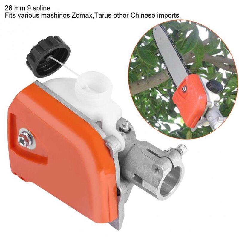 Tree Chainsaw Gear Head 26Mm Orange Spline Pole Saw Tree Cutter Chainsaw Gearbox Gear Head Tool 9 Spline