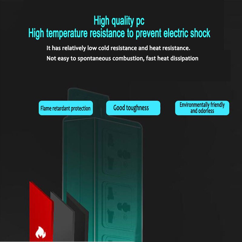 PDU Cabinet Power Strip with Switch 6/8AC Universal Outlets Lightning Overload Protection Extension Socket 19 Inch Hight Power