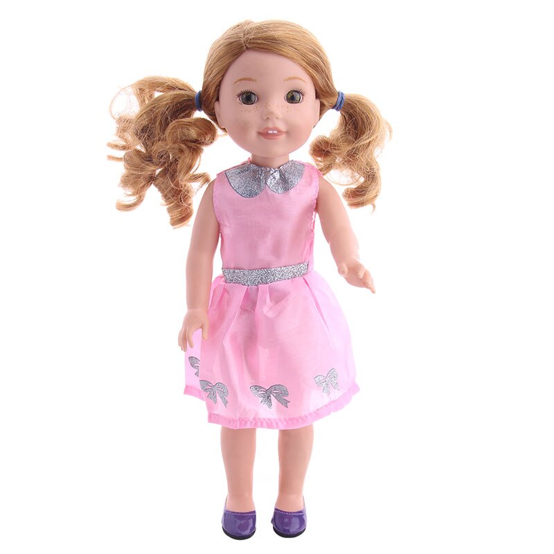 Luckdoll billig smuk 14 stilarter dukketøj kjole vælg til 14.5 tommer wellie wishers dukke og 14 tommer dukke og 1/6 dukke: M7
