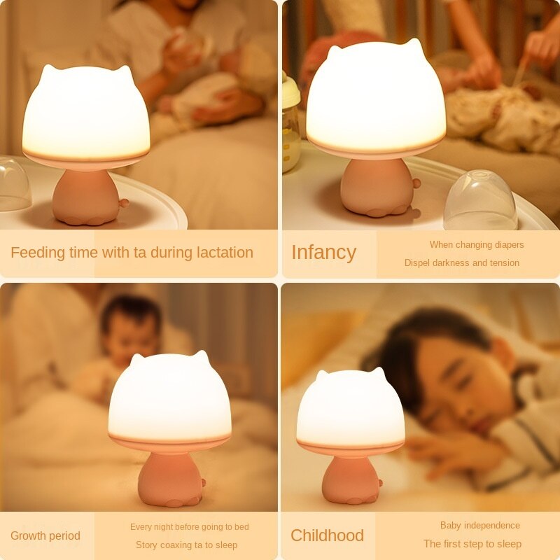 Remote control small night light charging bedroom bedside can adjust the brightness time off lamp wireless desk lamp night light