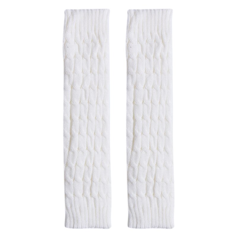 Winter Women Warm Knitted Leg Warmers High Knee Leg Warmers Crochet Leg Warmers Casual Pure Color Leg Warmers: White