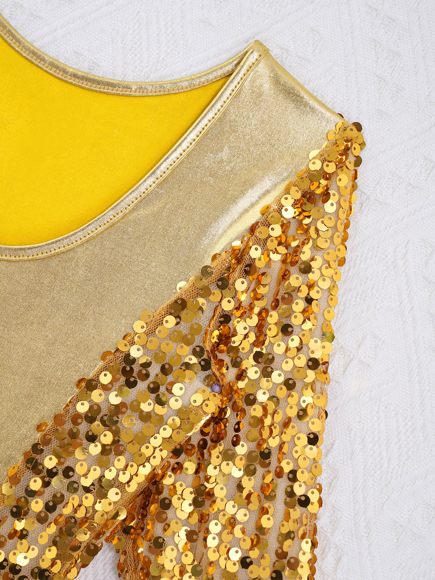 Kids Boy Girl Ballet Dance Gymnastics Leotards Bodysuit Long Sleeves Shiny Sequins Jumpsuit Unitard Gym Ballet Dancer Dancerwear