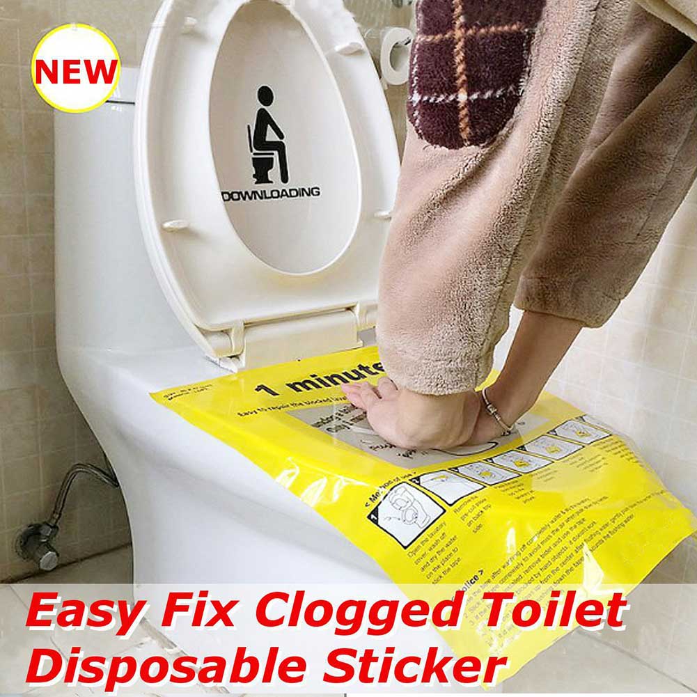 40x47cm Plastic Toilet Disposable Sticker Plunger Dredge Easy Fix Clogged Film TB