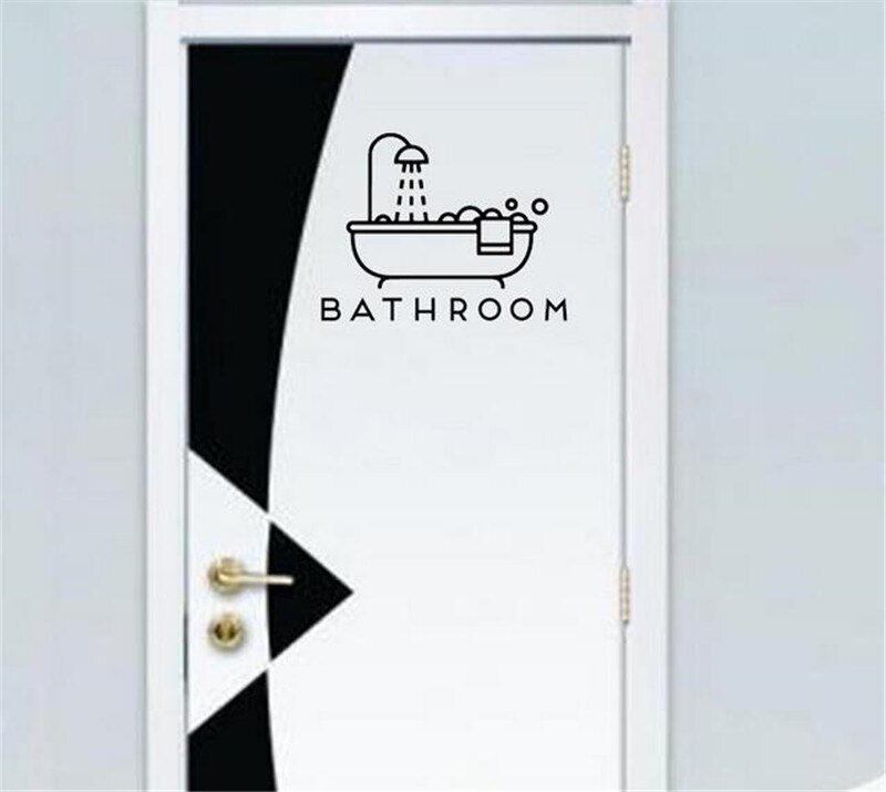 Baby Girls Bedroom Bathroom Wall stickers for kids rooms Door Sticker Home Decor Wall Decal