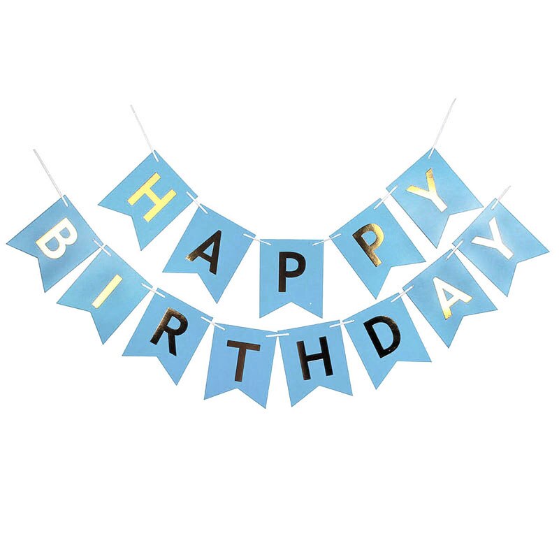 Paper Happy Birthday Banner Flags Birthday Party Decorations Kids Boy Girl Bunting Garland Adult Supplies My 1st 1 One Year