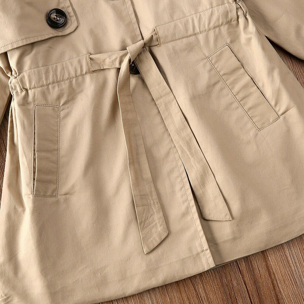 Kid Baby Girl Trench Clothes Autumn Winter Coat Jacket Windbreaker Outwear Overcoat Snowsuit Warm Long Coat 2-7Years
