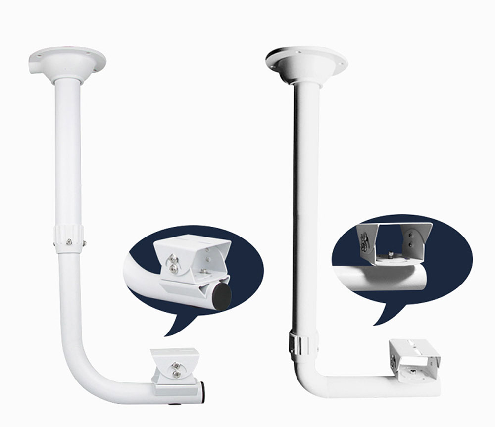 CCTV Telescopic Bracket Extension 30-60cm Adjustable Double Camera Lifting Support Flexible L-shaped Vertical Pole Mount