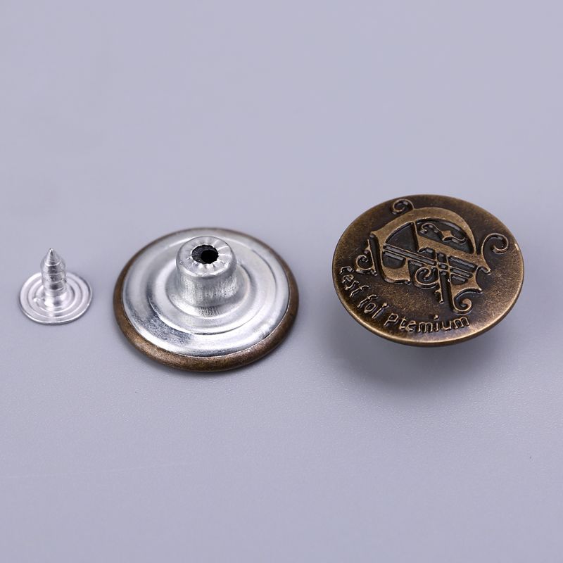 50pcs Mixed Style Metal No Sew Replacement Repair Jean Pants Buttons 20mm DIY Craft Accessories