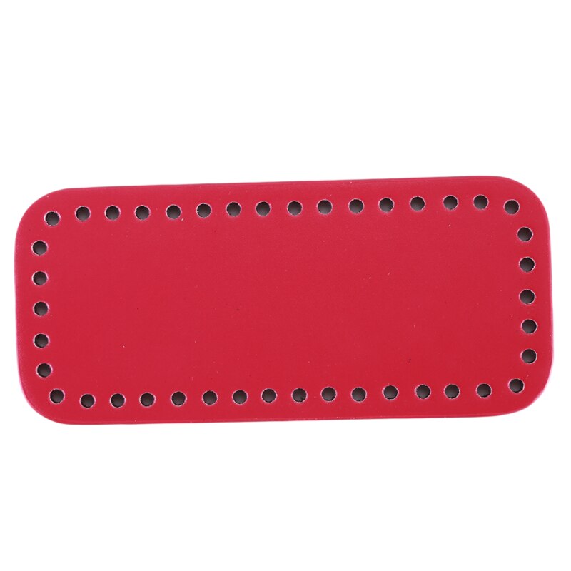 Parte inferior de para bolso de punto, bolsa de piel sintética patentada, accesorios, parte inferior rectangular con agujeros, parte inferior de bolsa de ganchillo Diy: rose red