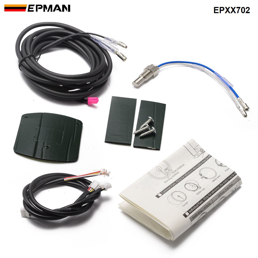 EPMAN 2" 52mm Black Car Auto Digital Multicolour LED Water Temp Temperature LED Gauge Kit+ Pod Holder+Sensor EPXX702