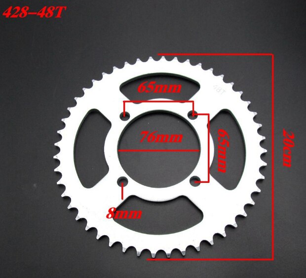 Piñón de cadena de 48T, 43T, 45T, 47T, 37T, ATV modificado para motocicleta, piezas, accesorios universales: 2