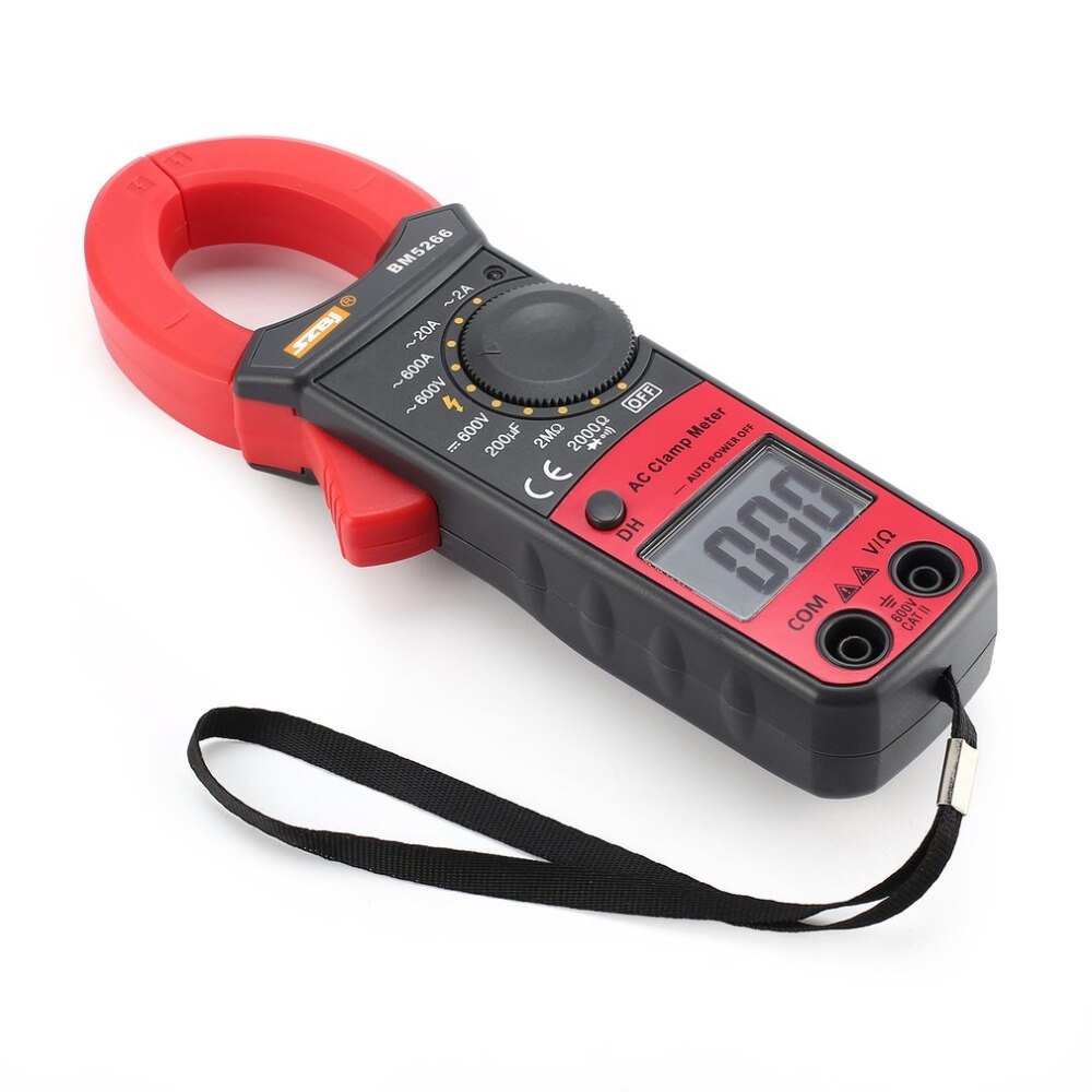 BM5266 Handheld Digital Clamp Meter Multimeter 1999 Count AC/DC Volt Amp Ohm Capacitance Phase Diode Continuity Tester Ammeter