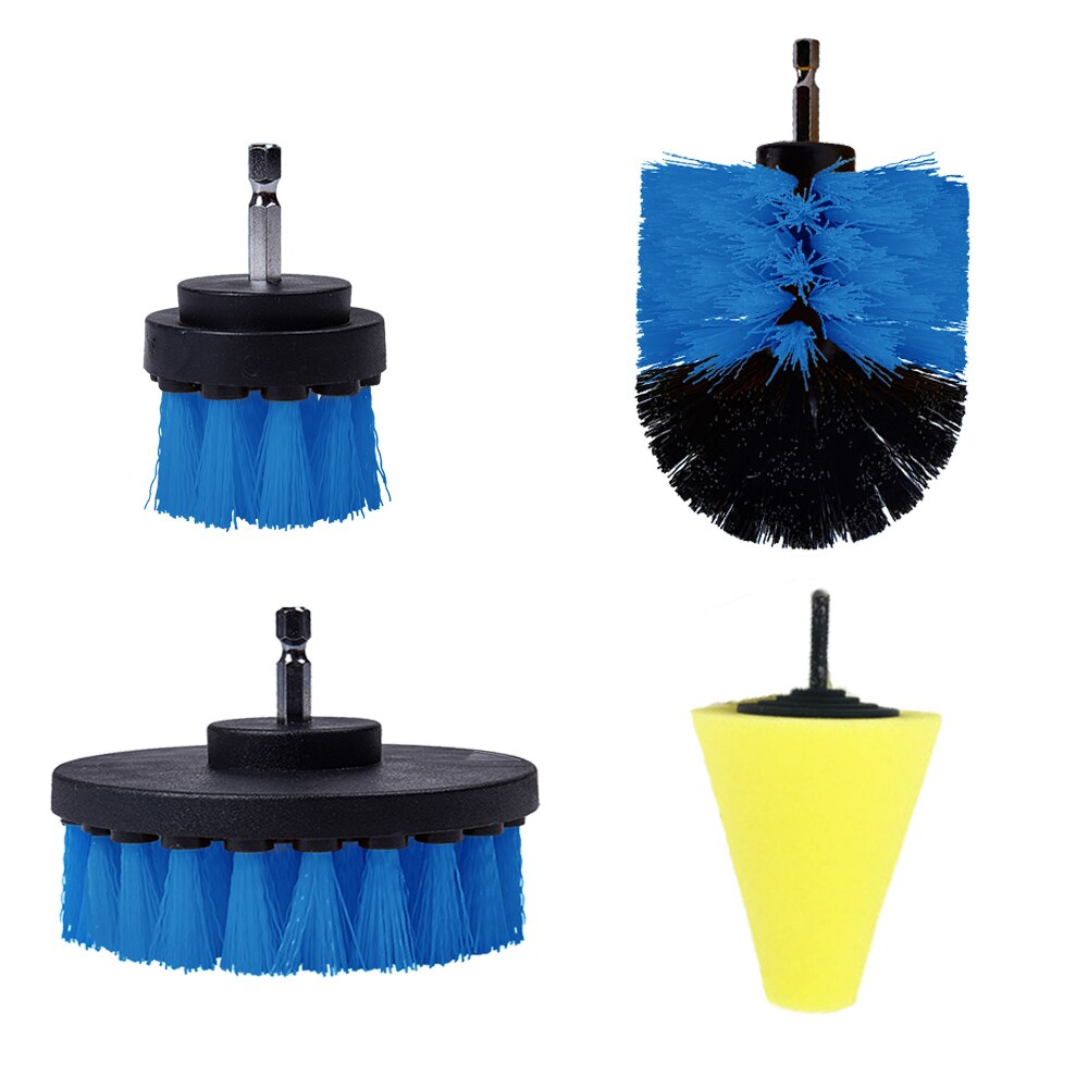 Juego de cepillo para detalles, limpiador eléctrico, brochas de nailon, almohadillas de esponja para amortiguación de aire, borde, limpieza de polvo: Verde