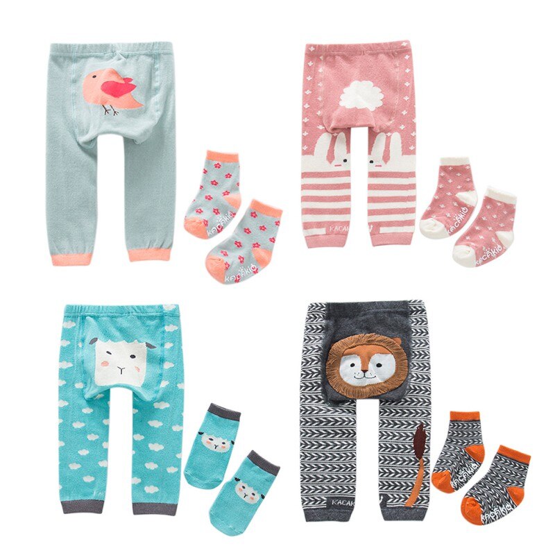 2 pièces bébé filles garçons Leggings belle solide Catoon coton filles collants enfants bébé filles pantacourt chaussettes ensembles offre spéciale