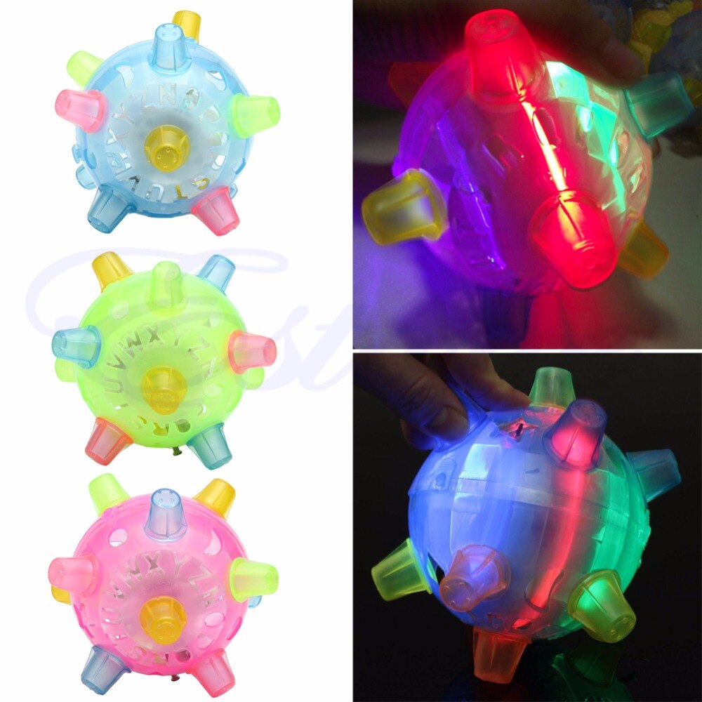 Jumping Joggle Flashing Light Up Bouncing Vibrating Sound Music Toy Jumping Ball