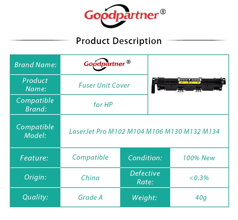1X RM2-1652-000 RM2-6948 RM2-6963 Fuser Cover Voor Hp Laserjet Pro M101 M102 M103 M104 M106 M129 M130 M131 M132 M133 m134