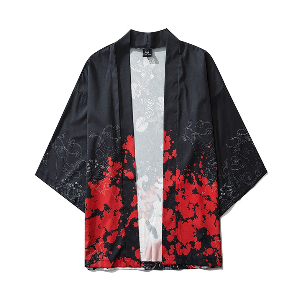 Kimono Shirt Men Streetwear Kimono Cardigan Men Shirts Casual Japanese Kimono Men Shirt Clothing Spring 1.26