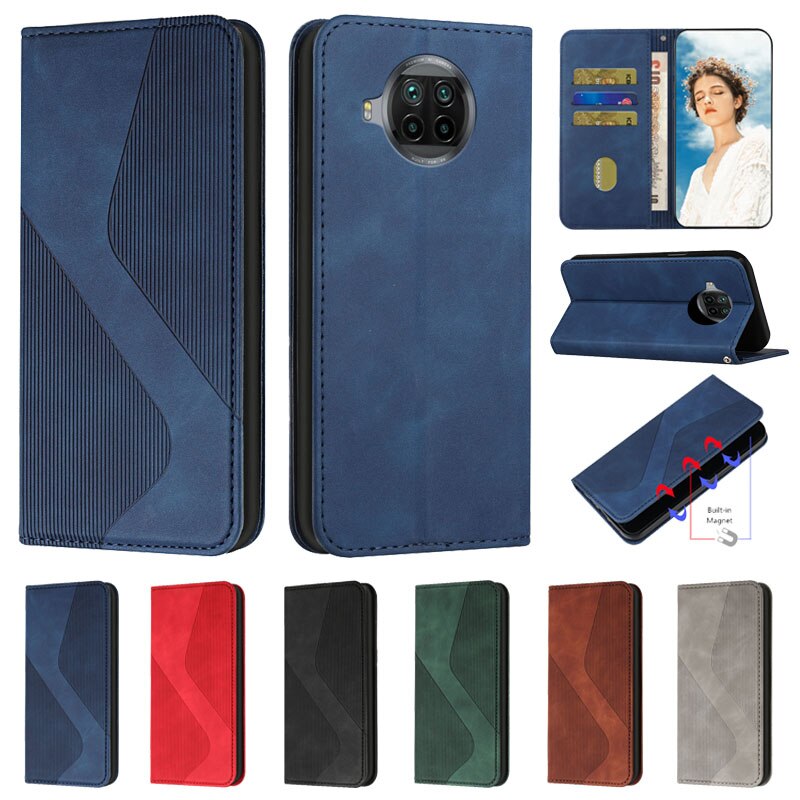 Dla Xiaomi Mi 10 T Lite 5G przypadku skórzane etui magnetyczne dla Coque Xiaomi Mi 10 T Pro pokrywa Mi10T Lite Mi 10 T Pro portfel przy telefonie przypadki