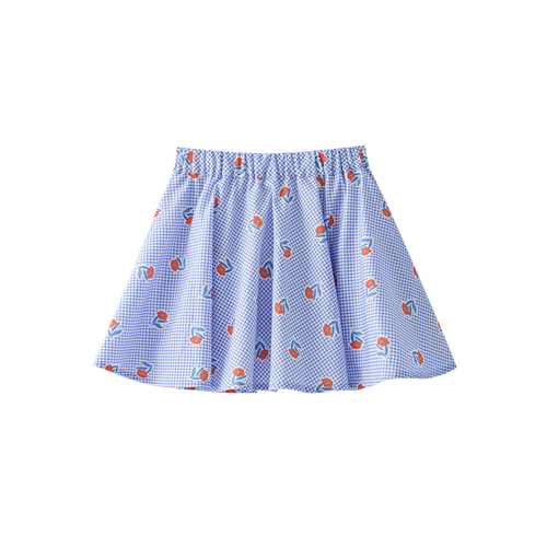 Spring New Children Wear Girls Roland Check Red Flower Safety Pants Skirt: 90cm