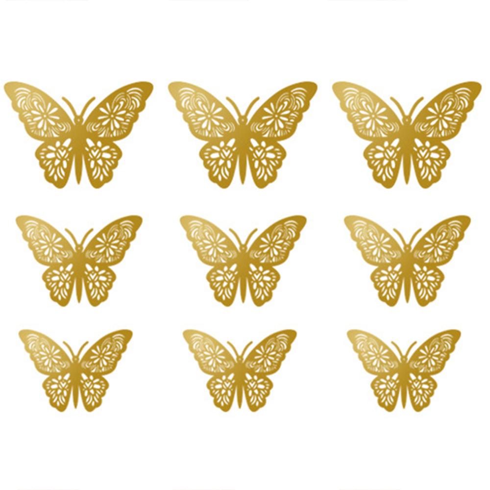 12pcs 3D Butterfly Wall Stickers Art Decals Home All Room Decorations Decor: Gold