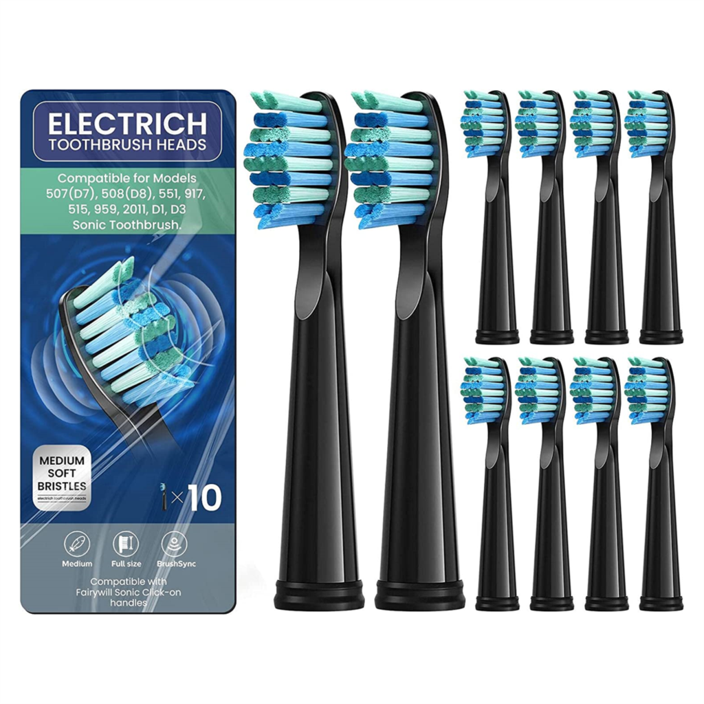 Toothbrush Replacement Heads Work For Fairywill Electric Toothbrush and Teeth Care Product Teeth White 5/10/20 Pcs: Ivory