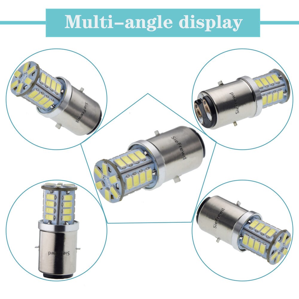 1x h6 led  ba20d motorcykel forlygte pære hi/nærlys 5630 26 smd moto scooter knallert atv motorcykel tågelygte hvid 6v 12v dc