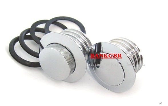 Aftermarket Motorcycle Chrome Pop Up Gas Cap Vented Fuel Tank Cap Set For 1982 Harley Davidson chromed