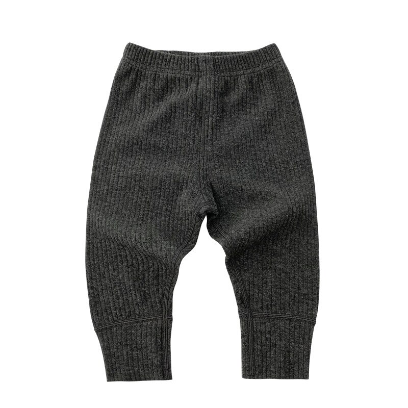 Pantalones de punto para bebé, ropa para niño y niña, estilo de , pantalones largos informales de Color sólido, primavera y otoño: Dark grey / 100