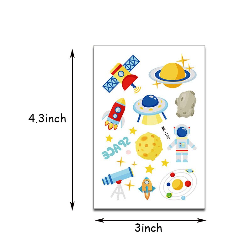Astronaut Temporary Tattoos Stickers Boy Kids Universe Series Outer Space Birthday Party Favors Space Tattoos Decorations: 4