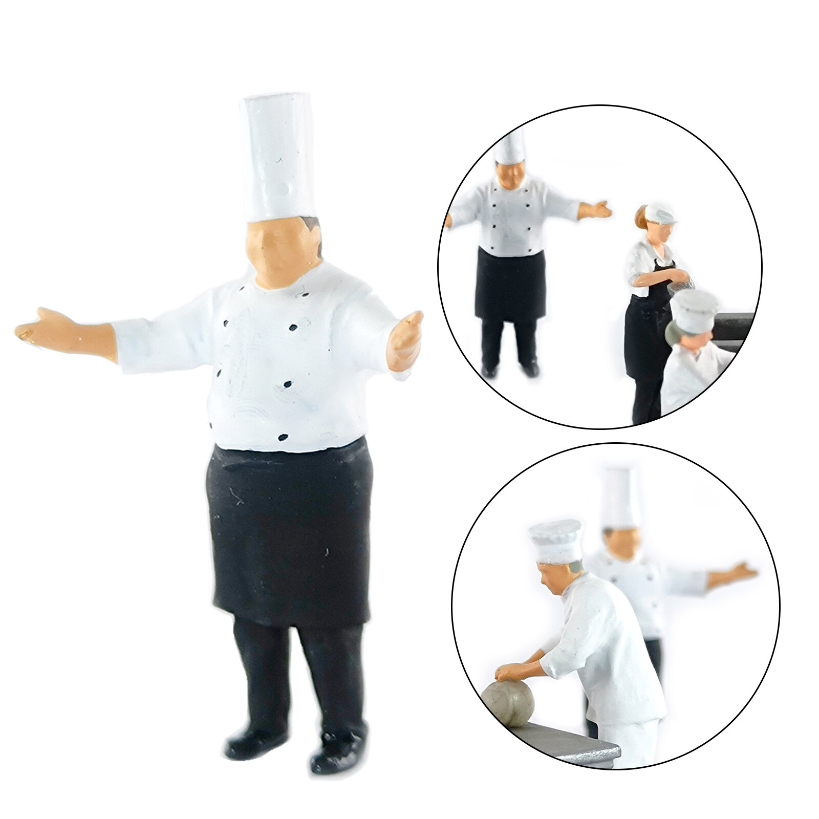 1/64 Scale Resin Mini Figures People Railway Scenery Miniature Model: Chef White 5