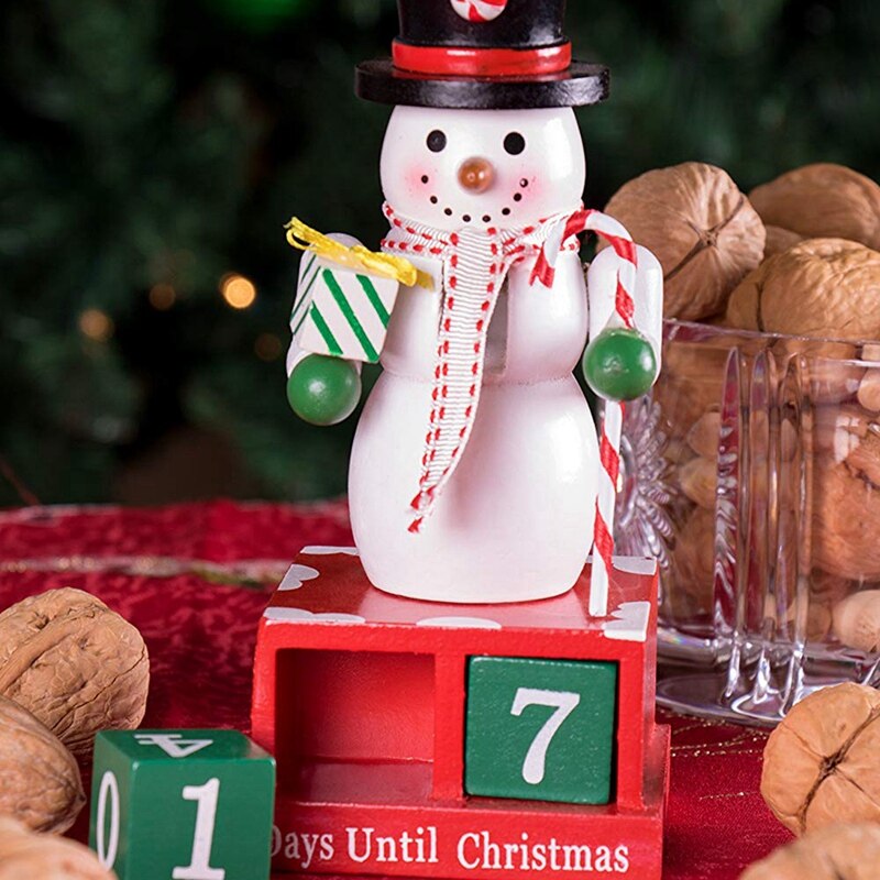 24 Plus Jour Bonhomme De Neige Calendrier De L'avent Compte À Rebours pour Noël Numéros Peints Noir Chapeau Haut-de-Forme Unique Décoration De