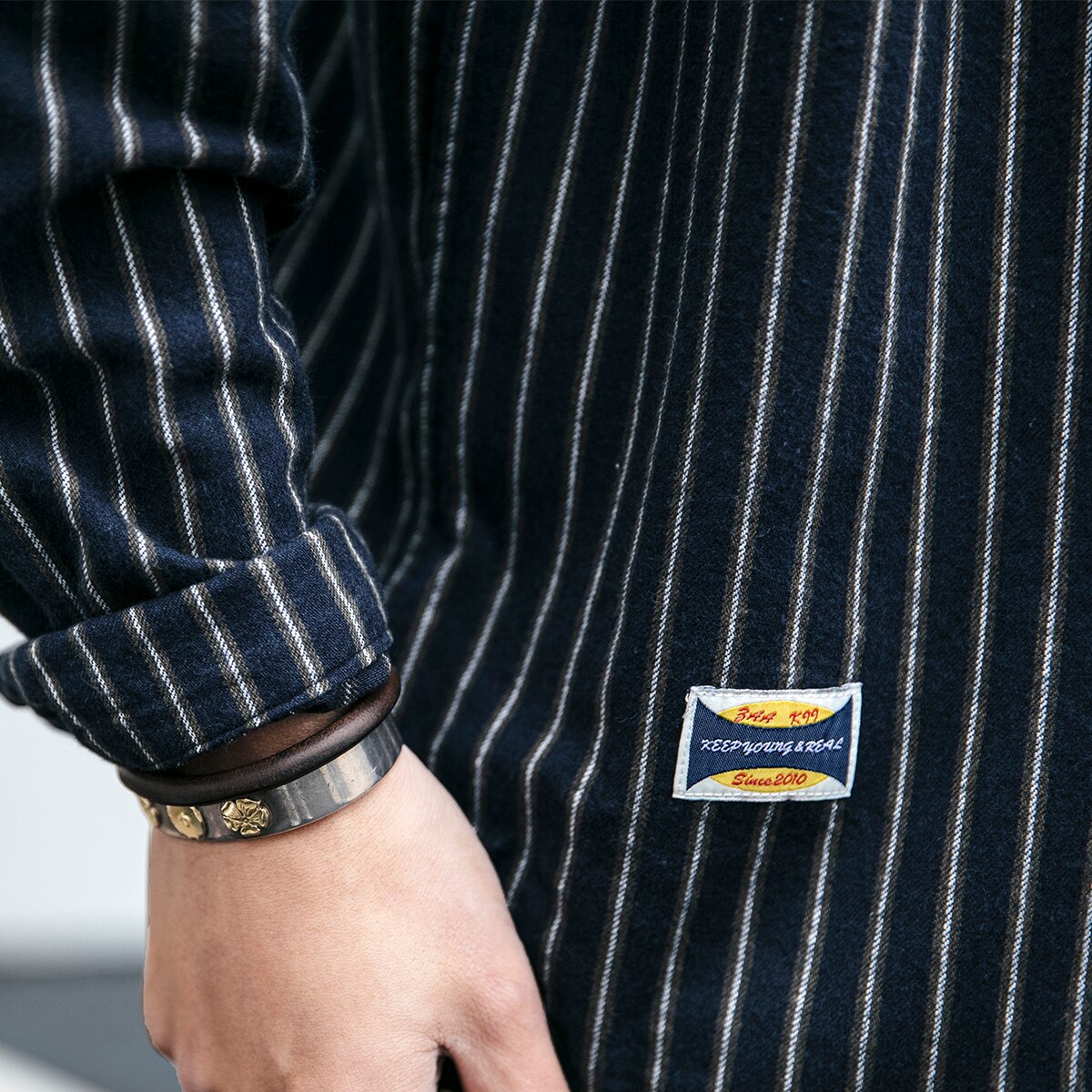 2022 Japanese Streetwear Striped Shirts Harajuku Casual Coat Men Clothing Classic Long Sleeve Male Shirt