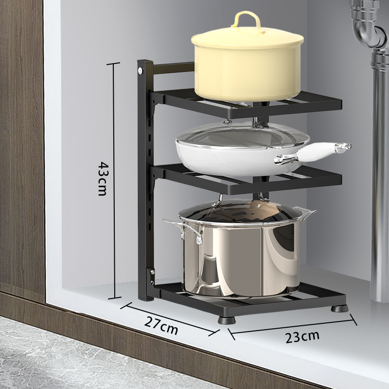 Estante organizador para fregadero de cocina, soporte ajustable para armario y ollas, soporte para sartenes multicapa para el hogar, estantes de almacenamiento para ollas y cuencos: Verde claro