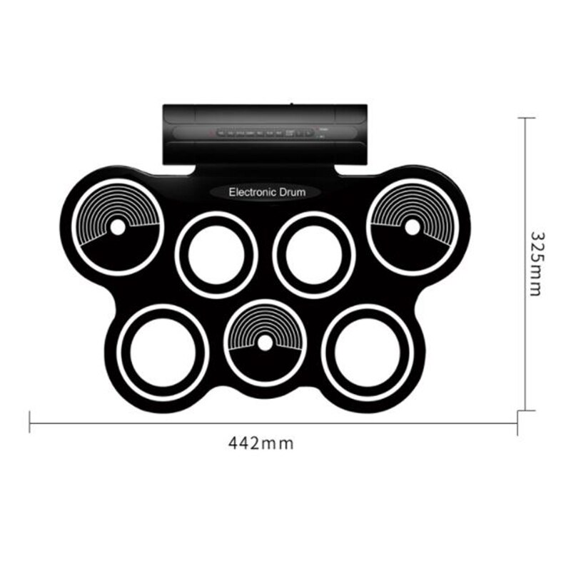 Portable Jazz Drum Jazz Drum Foldable Digital Drum Dual Speaker Stereo Electronic Drum Plug Eu