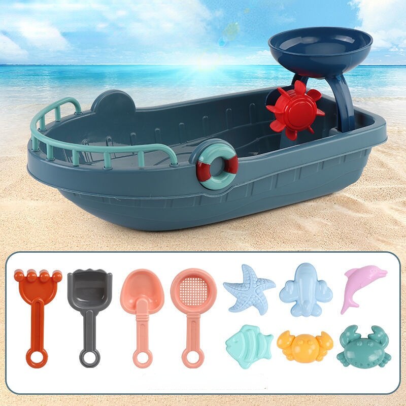 Strand Speelgoed Zandbak Siliconen Emmer En Zand Speelgoed Zandbak Outdoor Zomer Speelgoed Water Spel Winkelwagen Scoop Kind Schop Voor kids: 11pcs