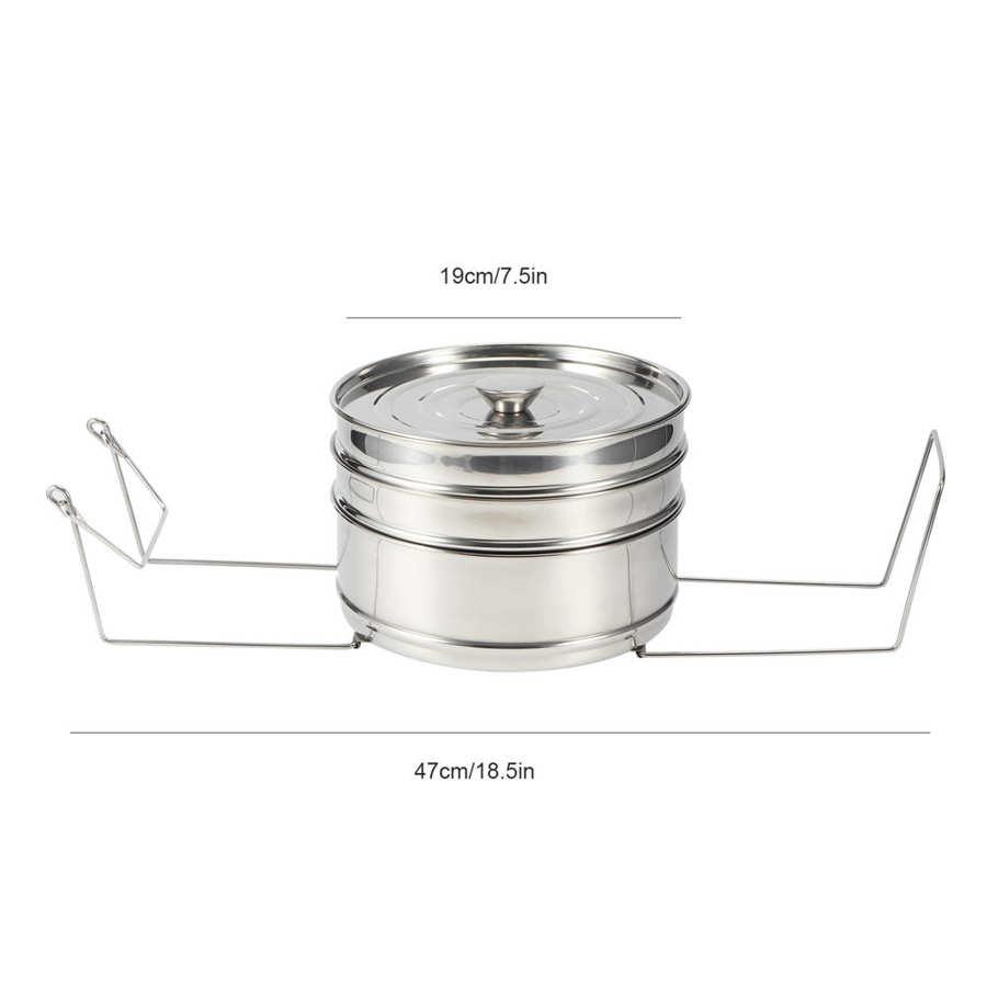 Pressure Pot Accessories Stackable 3 Tier Stainless Steel Cooker Pot Set Cook Food Pressure Pot Accessories Pot