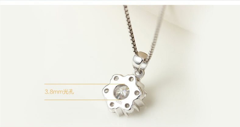 Mode Eeuwige Liefde Zirkoon Hanger Sleutelbeen Vrouwelijke Koreaanse Sneeuwvlok Ketting 925 Zilveren Sieraden Sneeuw Dans Hanger Vrouwelijke A74
