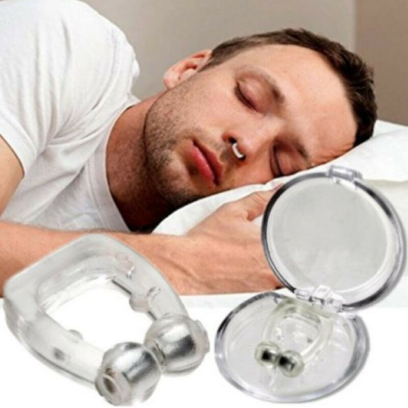 Anti snorke magnetisk silikone næse klip stop vejrtrækning snorken søvn bakke apnø hjælp enhed stopper nat enhed med etui