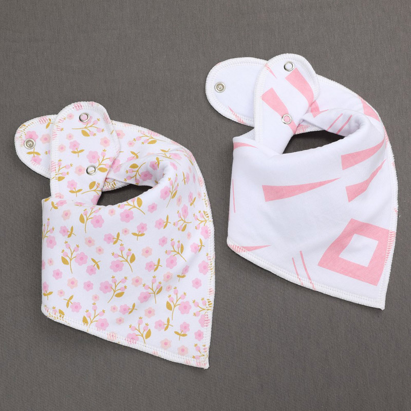 Bavettes unisexe pour bébés, en Bandana, 2 pièces, boutons ajustables, pour bavoirs pour -né, 100% coton, accessoires utiles pour bébés: K20004