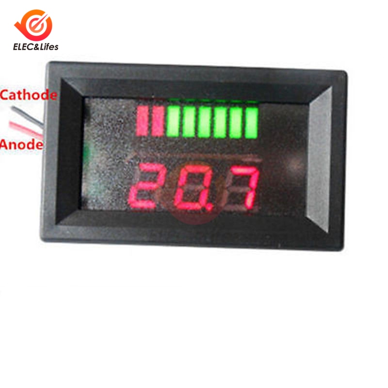 6V 12V 24V 36V 48V Auto Blei Säure Batterie Ladezustand Anzeige Batterie Tester Lithium- batterie Kapazität Anzeige LED Voltmeter