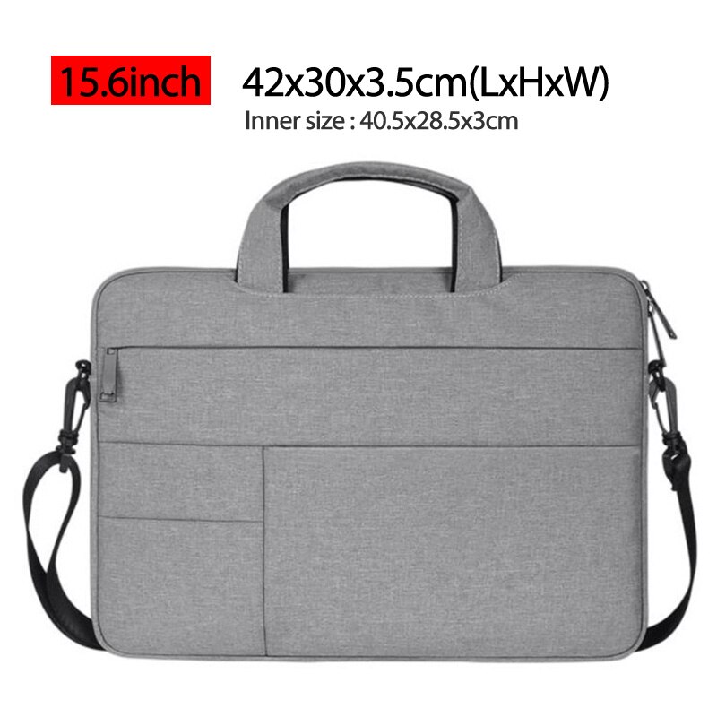 Bolso de negocios para ordenador portátil de 15,6 pulgadas, maletín para ordenador portátil, impermeable, para viaje, 13, 14 x a67c: Light gray 15.6inch