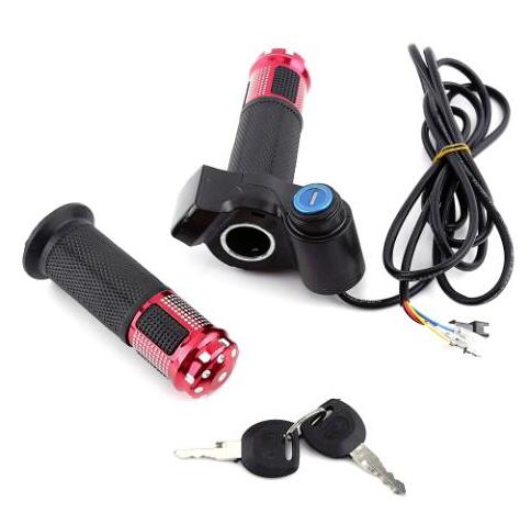 1set Aluminium Alloy Electric Bike Twist Throttle Grips with LED Display Tricycle Speed Control 5 wires scooter Accelerator