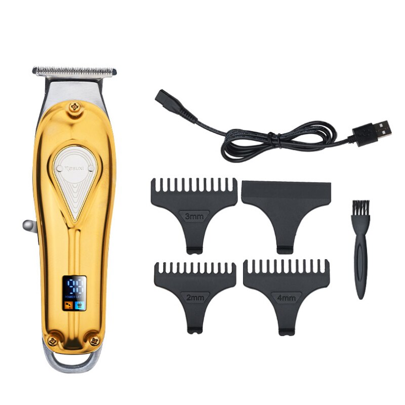 1 st bärbar metall elektrisk hårklippare t-formad extern trådlös trimmer vattentät trådlös uppladdningsbar